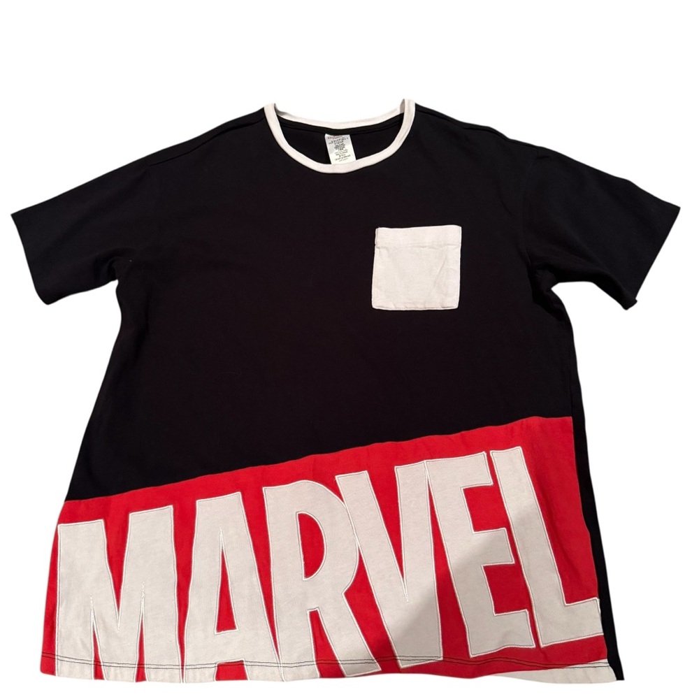 MARVEL Embodied Men’s Size Large L Logo Short Sleeve T-Shirt Black Red White - Picture 13 of 13